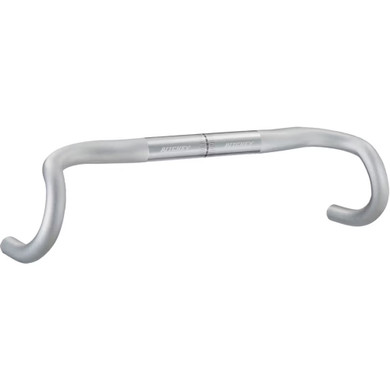 Silver drop handlebar with embossed logos