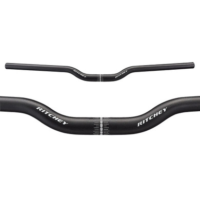 Black handlebar with white logos