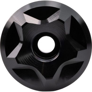 Black stem cap with star