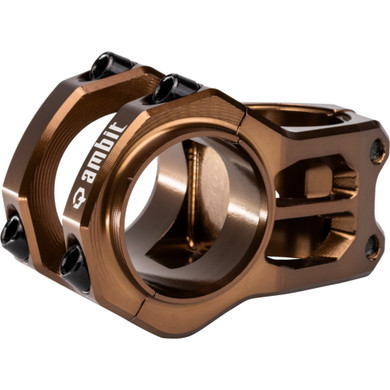 Brown stem with white logo