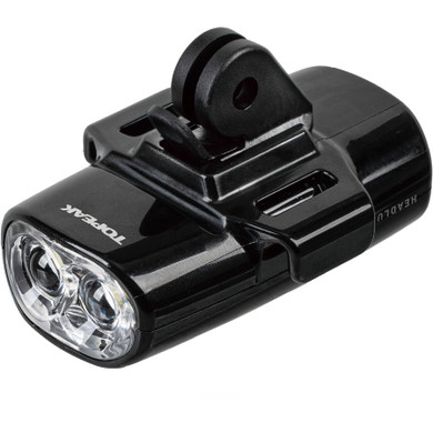 Black front bike light with go pro mount