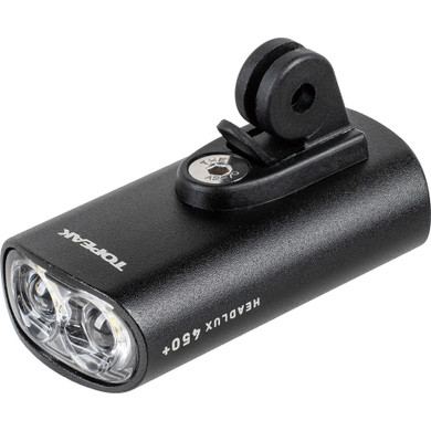 Black front bike light with go pro mount