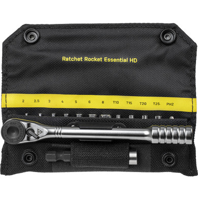 Silver torque set in black and yellow soft case
