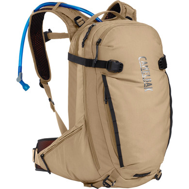 Brown backpack with black highlights
