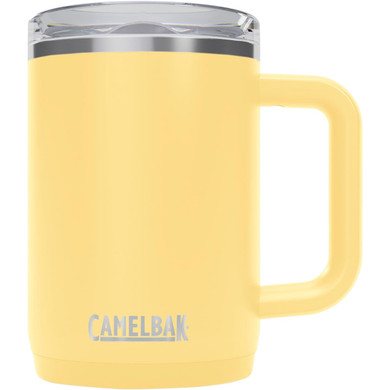 Yellow mug with transparent lid