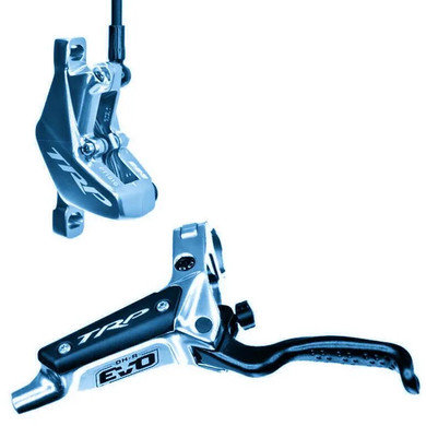 TRP DHR EVO 4 Piston Disc Brake Front Blueish Silver