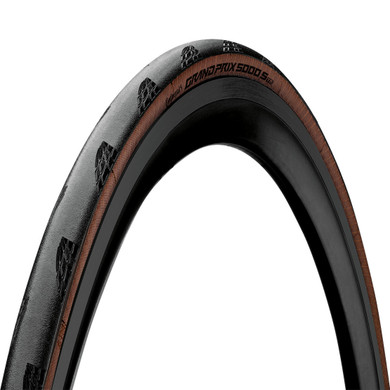 Black and brown road tyre