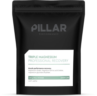 PILLAR Performance Triple Magnesium Recovery Powder Lemon Lime 400g Bulk Pack