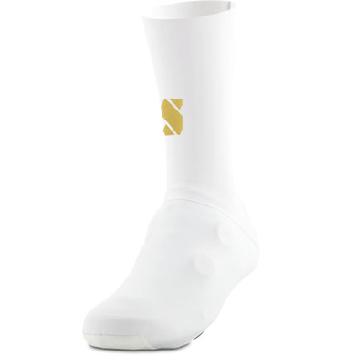 Sockeloen Del Crosso Shoe Covers White/Gold Logo
