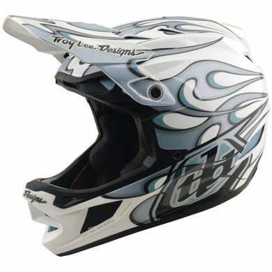 Troy Lee Designs D4 AS Composite Helmet Torched White / Silver