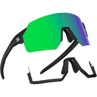 Sungod Airas Matte Black with Green Lens