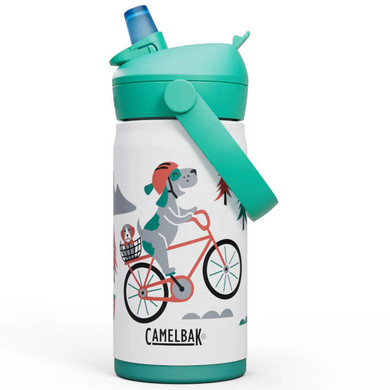 CamelBak Thrive Flip Straw Kids Insulated Stainless Steel Bottle 350ml Biking Dogs