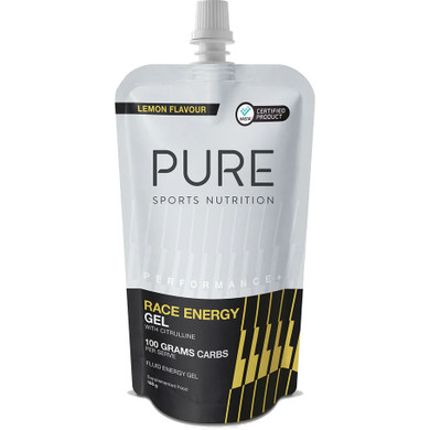 Pure Performance + Race Energy Gel 100g Carb Pouch Lemon