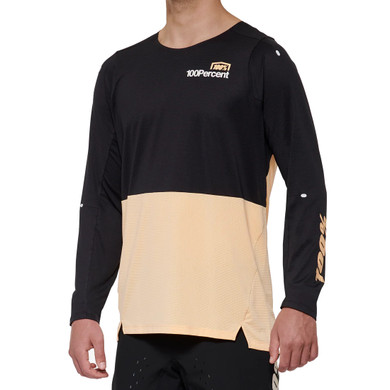 100% R-Core X Long Sleeve MTB Jersey Black/Peach