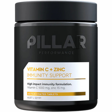 Pillar Performance Vitamin C+Zinc Immunity Support Jar 60 Tablets