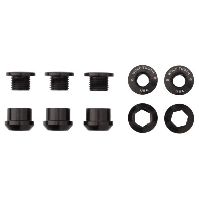 Wolf Tooth Set of 5 Chainring Bolts/Nuts for 1X Black