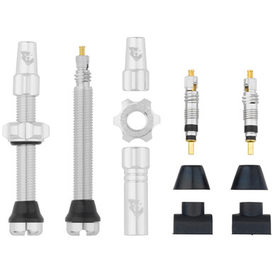 Wolf Tooth Tubeless Valves 44mm Raw Silver