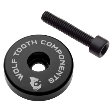 Wolf Tooth Ultralight Stem Cap w/ Integrated 5mm Spacer Black