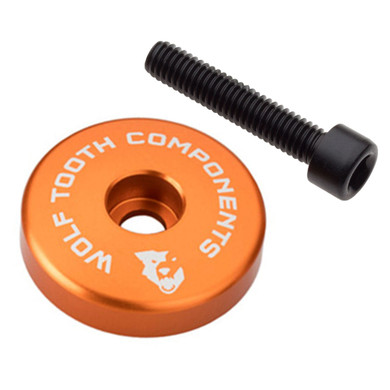 Wolf Tooth Ultralight Stem Cap w/ Integrated 5mm Spacer Orange