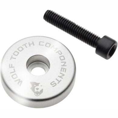 Wolf Tooth Ultralight Stem Cap w/ Integrated 5mm Spacer Raw Silver