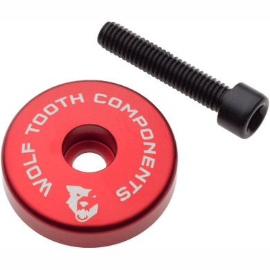 Wolf Tooth Ultralight Stem Cap w/ Integrated 5mm Spacer Red