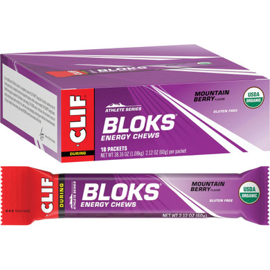 Clif Shot Bloks Energy Chews Mountain Berry - Box of 18