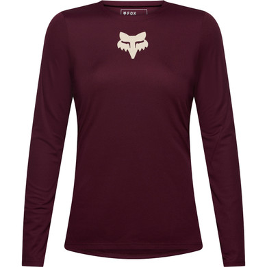 Fox Ranger Long Sleeve Women's Jersey Fox Head Dark Maroon