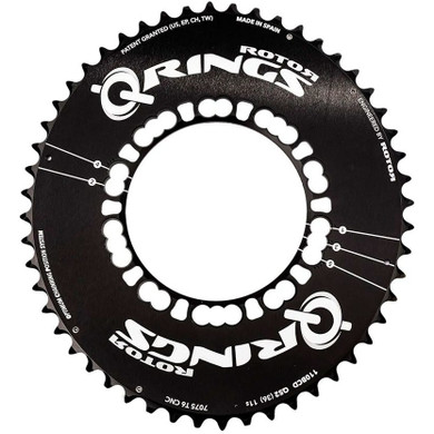 Rotor Q Ring 1x Aero Chainring 110x5BCD Black