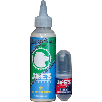 Joe's No-Flats Dry Ceramic Chain Wax 125ml W/ Linky Chain Lube Applicator Bundle