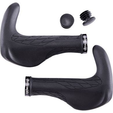 Cycle Design Integrated Bar End Grips Black
