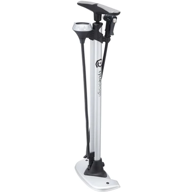 Cycle Design Top Gauge Floor Pump Silver