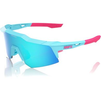 100% Speedcraft XS Sunglasses Tatis 4 w/Blue Topaz Mirror Lens