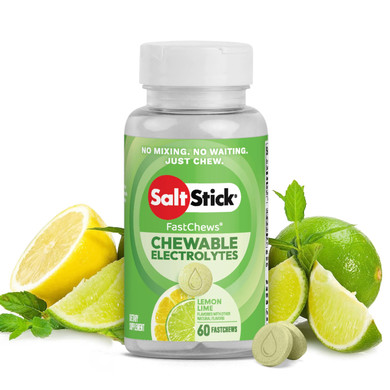 SaltStick Electrolyte FastChews Lemon-Lime 60 Chew Bottle