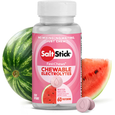 SaltStick Electrolyte FastChews Watermelon 60 Chew Bottle