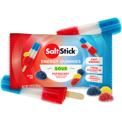 SaltStick Energy Gummies Sour Pop Rocket Packet of 8