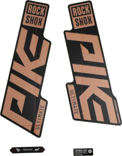 RockShox Pike Ultimate Fork Decal Kit Matte Copper Foil for High Gloss Black