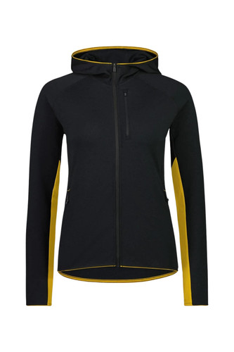 Mons Royale Womens Merino Approach Gridlock Hooded Jacket black