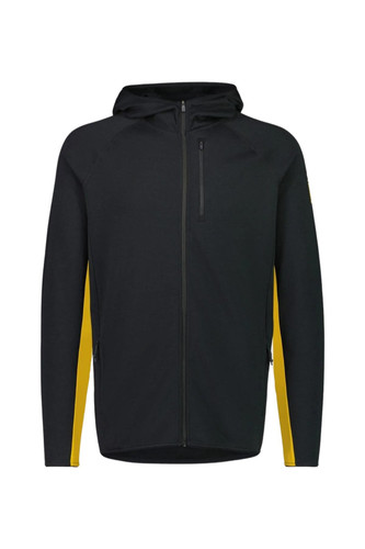 Mons Royale Mens Merino Approach Gridlock Hooded Jacket Black