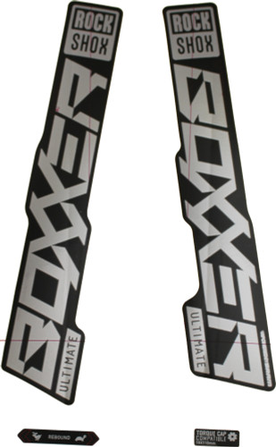 RockShox Boxxer Ultimate Fork Decal Kit Gloss Polar Foil for High Gloss Black