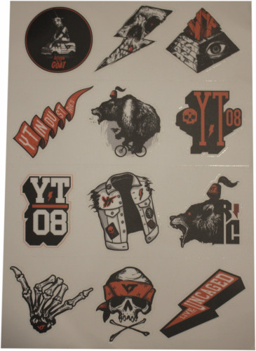 YT Assorted Sticker Sheet Black/Red