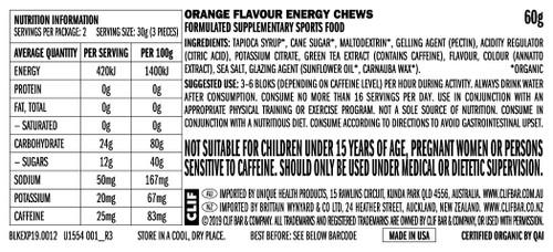 Clif Shot Bloks Energy Chews Orange 60g