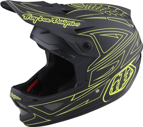 Troy Lee Designs D3 Fiberlite Helmet Spiderstripe Grey/Yellow