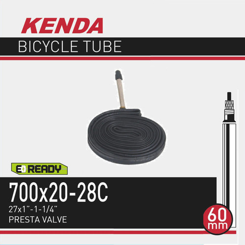Kenda 700x20-28C 60mm Threaded Presta Valve Tube
