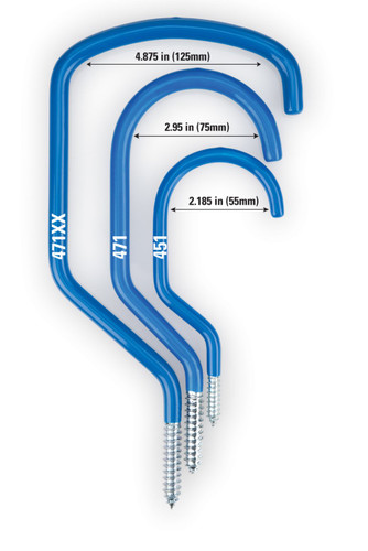Park Tool 471XX Oversized Bicycle Storage Hook Wood Threaded Blue