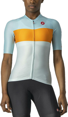 Castelli Aero Pro SS Womens Jersey Light Aqua/Pop Orange 2022