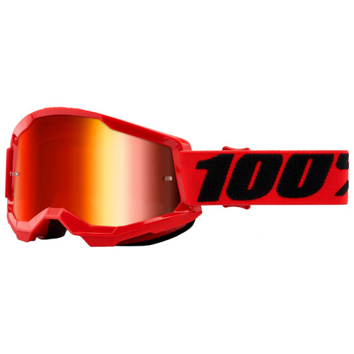 100% Strata 2 MTB Goggles Mirror Red Lens Red