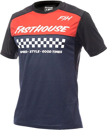 Fasthouse Youth Alloy Mesa SS MTB Jersey Heather Red/Navy 2022