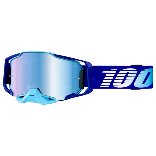 100% Armega MTB Goggles Mirror Blue Lens Royal Blue