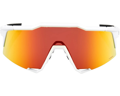 100% Speedcraft Sunglasses Soft Tact Off White (HiPER Red Multilayer Mirror Lens)