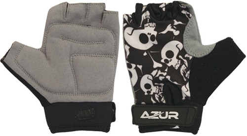 Azur K10 Kids Gloves Grey Skulls